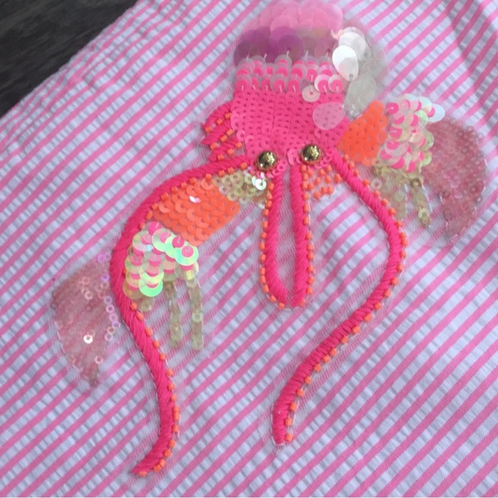Adorable Crab Lilly Pulitzer Seersucker Callahan Pink Cosmo Party Shorts - Picture 4 of 5